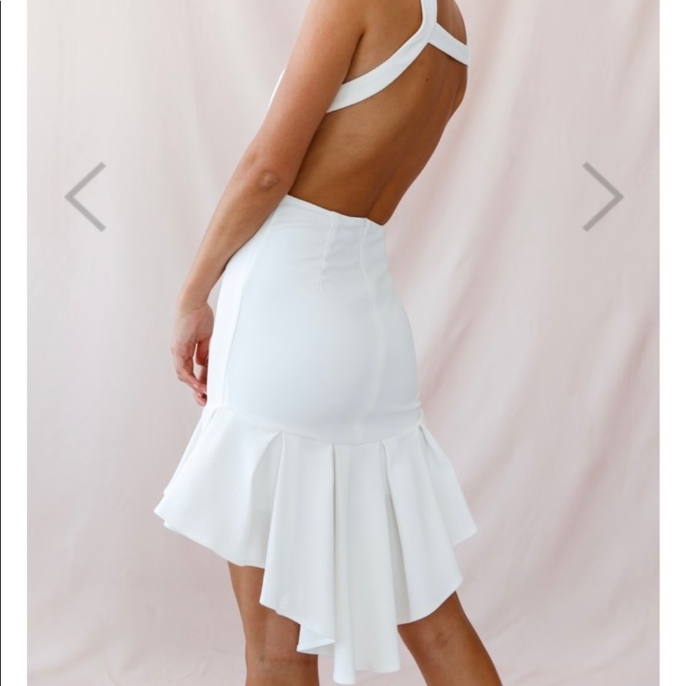 Small white Selfieleslie dress. New with tags